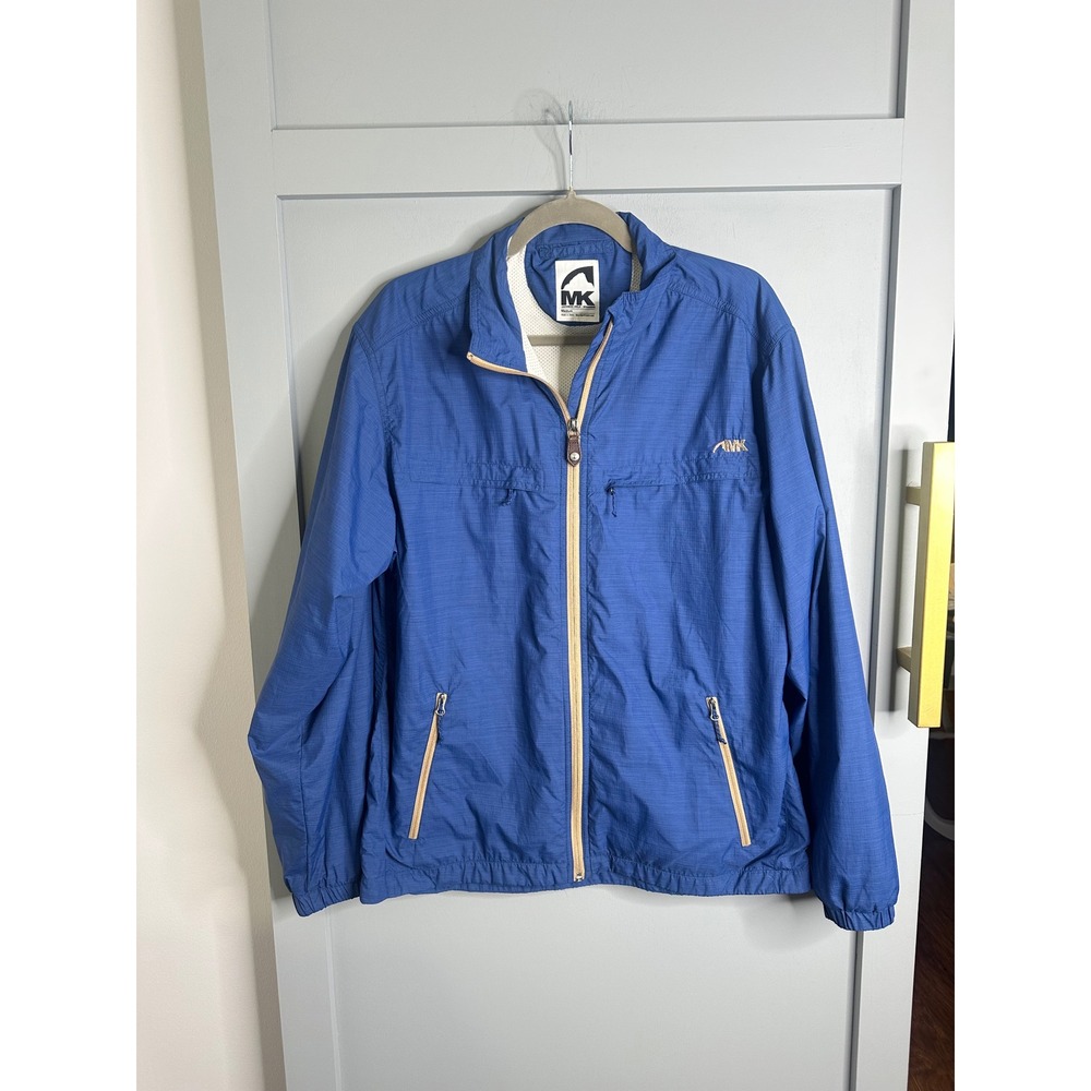Mountain Khakis Mens Blue Ripstop Mesh Lined Vented Windbreaker Jacket Medium